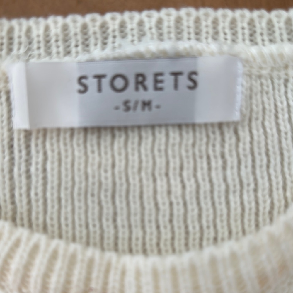 Storets Cream Ribbed Knit Crop Top - Picture 2 of 3